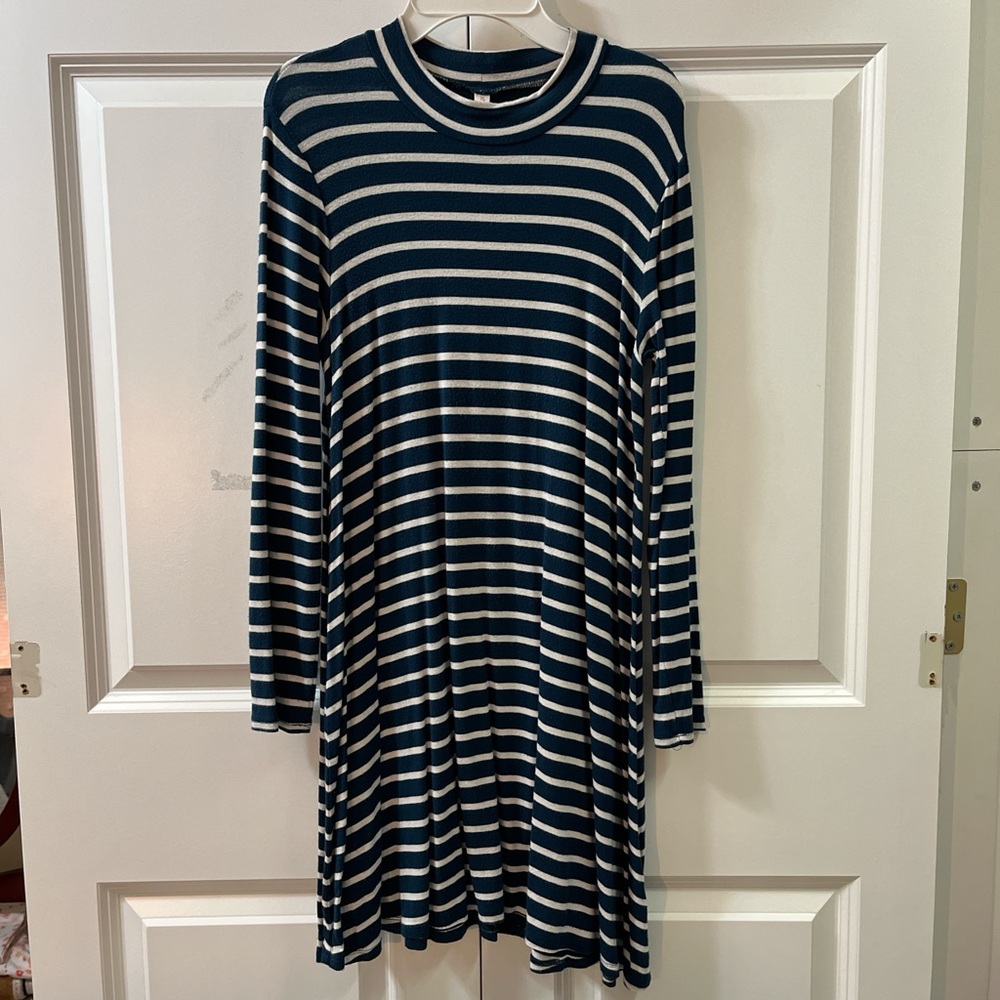 Navy and White Striped Dress